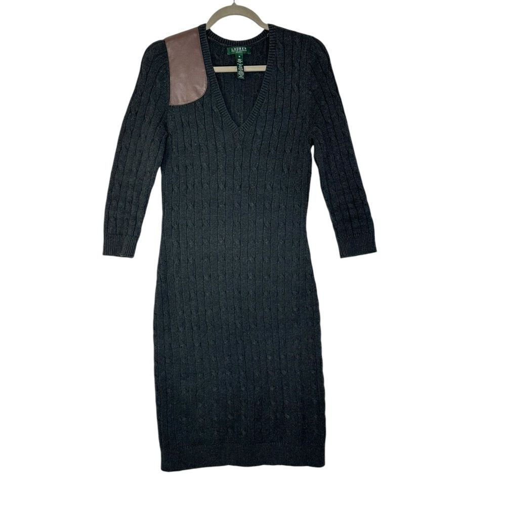 Ralph Lauren Brown Cable Knit Sweater Dress| Size M